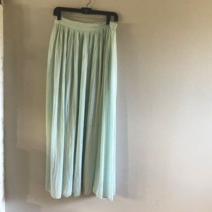 H&M Pleated Aqua Maxi Skirt (Lined)